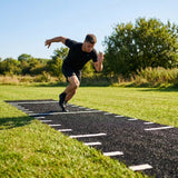 Numbered sprint track in green and black for gym and outdoor use