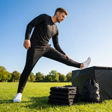 Men's tracksuit bottoms in polyester for sports