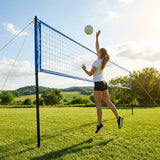 Portable volleyball set with aluminium posts for beach and regulation play