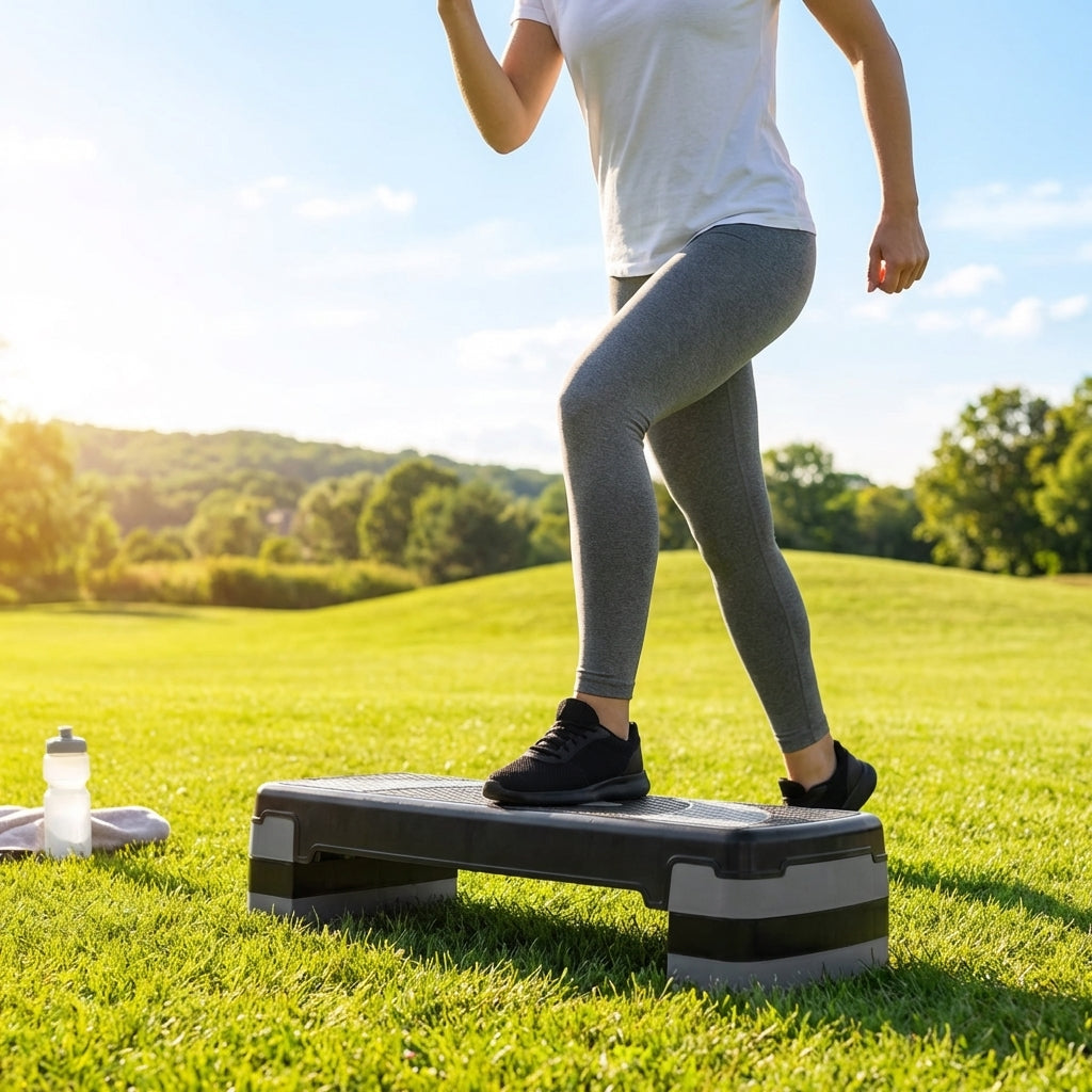 Adjustable fitness step with polypropylene construction for gym and home workouts
