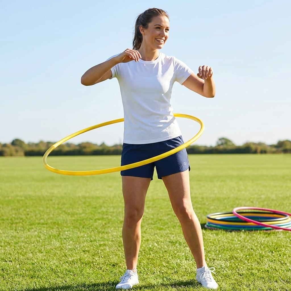 Colourful hula hoops made of high-density plastic for kids