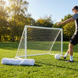 Beach football goal with fluorescent net and aluminium frame