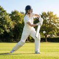 Women's cricket shirt in white, available in XXS-XXL, 100% polyester