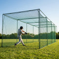 Black baseball batting cage nets made from HDPP twine for indoor and outdoor use