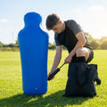 Inflatable football mannequins available in multiple sizes for training use
