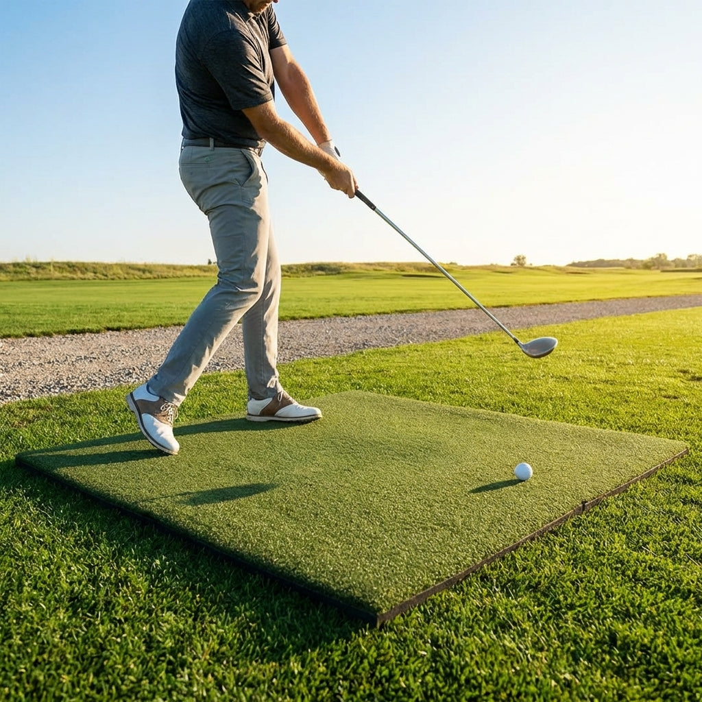 Golf Hitting Mat with Artificial Turf and EVA Foam Base