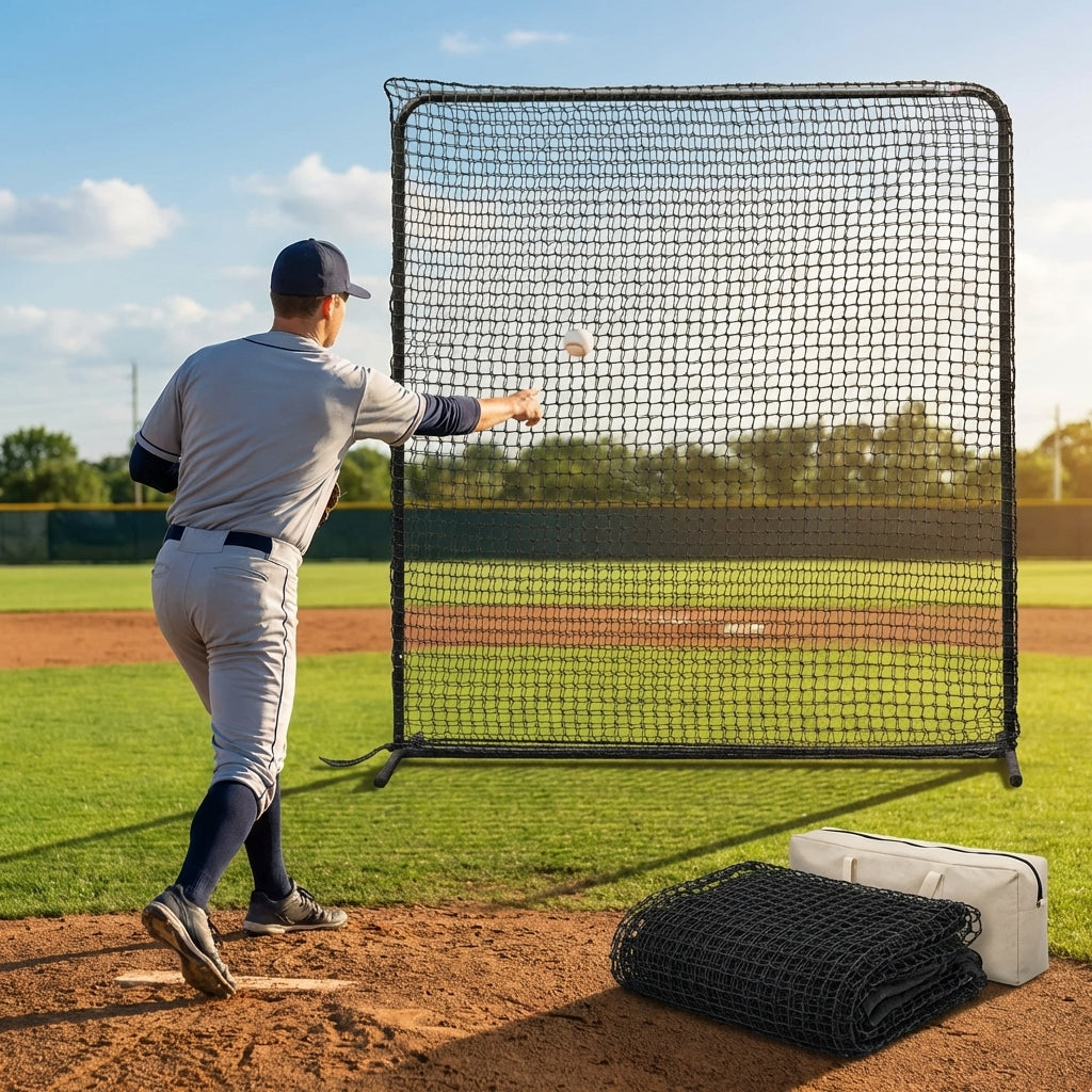 Baseball Replacement Net 7ft x 7ft, Heavy Duty Knotted Twine