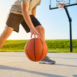 Indoor basketball made of composite leather, orange colour