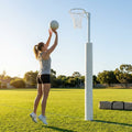Netball posts with aluminium construction and adjustable height