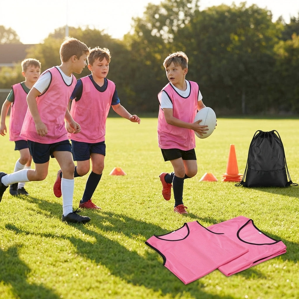 Rugby Training Bibs in Various Colours and Lightweight Mesh