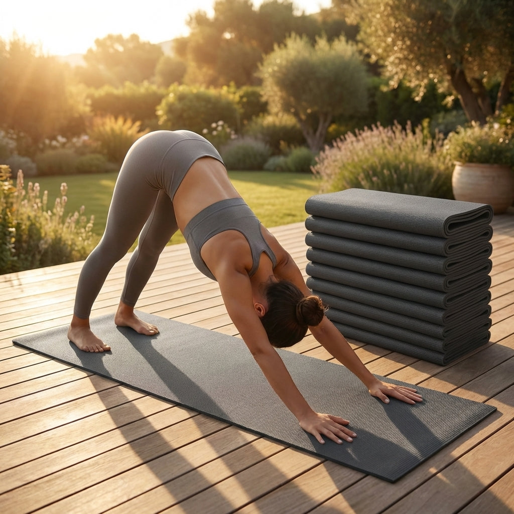 PVC Yoga Mat with textured foam for yoga and Pilates