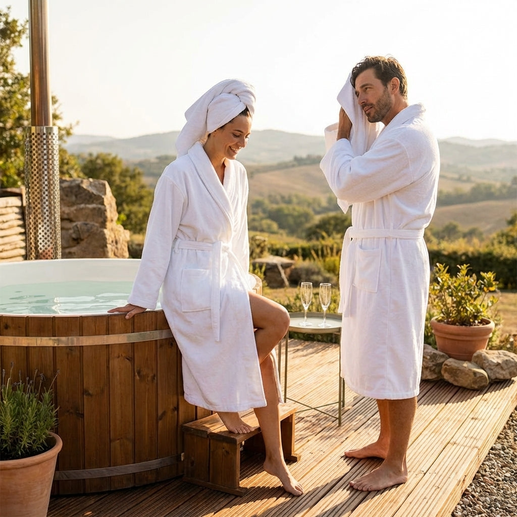 Luxury Cotton Bathrobe for Spa and Hot Tub Use