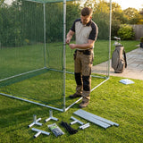 Golf Cage Replacement Parts including steel tubes and netting
