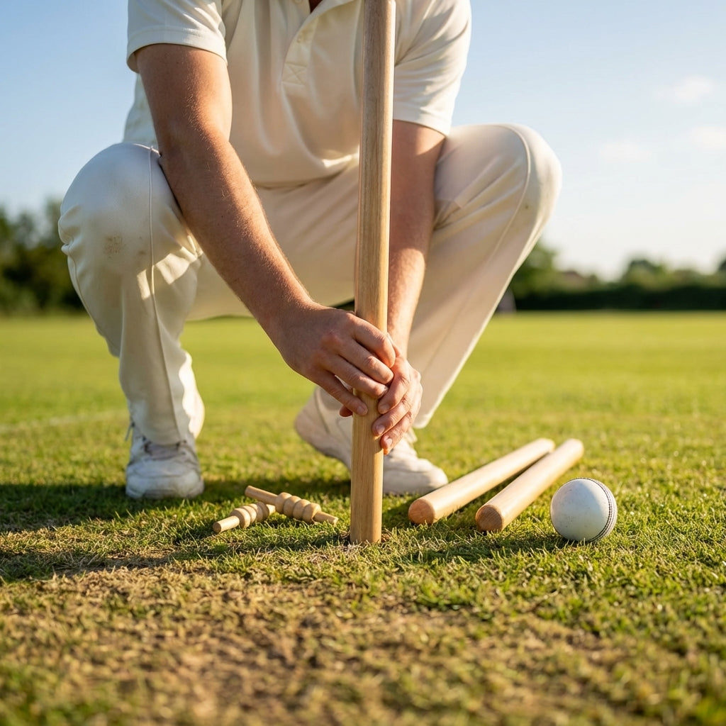 Wooden cricket stumps for competitive cricket with carry bag