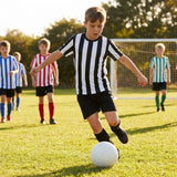 Kids striped short sleeve football shirt in multiple colours