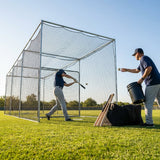 Baseball Batting Cage Net in black, 55ft length, durable for outdoor training