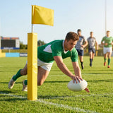 Yellow rugby corner flag set with PVC and foam padding