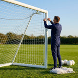Replacement goal net for 8x6ft football goals in white HDPE