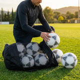 Football carry bag with 12 footballs, durable mesh