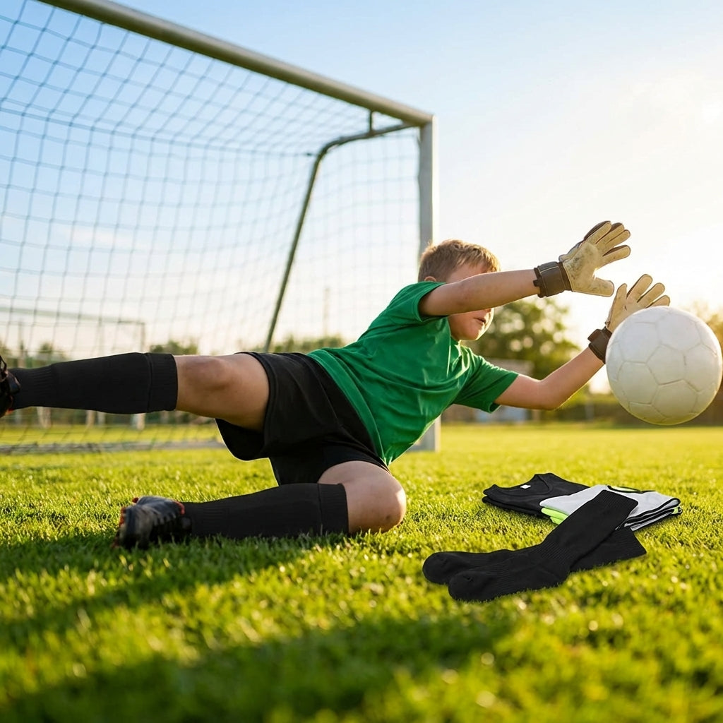 Knee-high football socks for goalkeepers