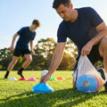 Mini flat disc markers in assorted colours for indoor and outdoor training