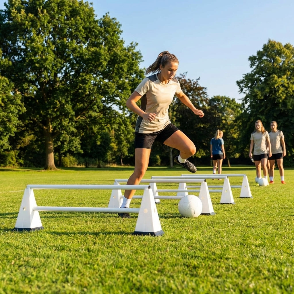 Tri cone hurdles set for sports training available in multiple colours