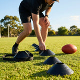 Colourful training marker cones for sports fields