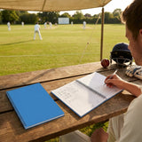 Cricket scorebook with soft cover and ring-bound design