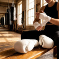 Boxing gloves and hand wraps bundle, PU leather for combat sports