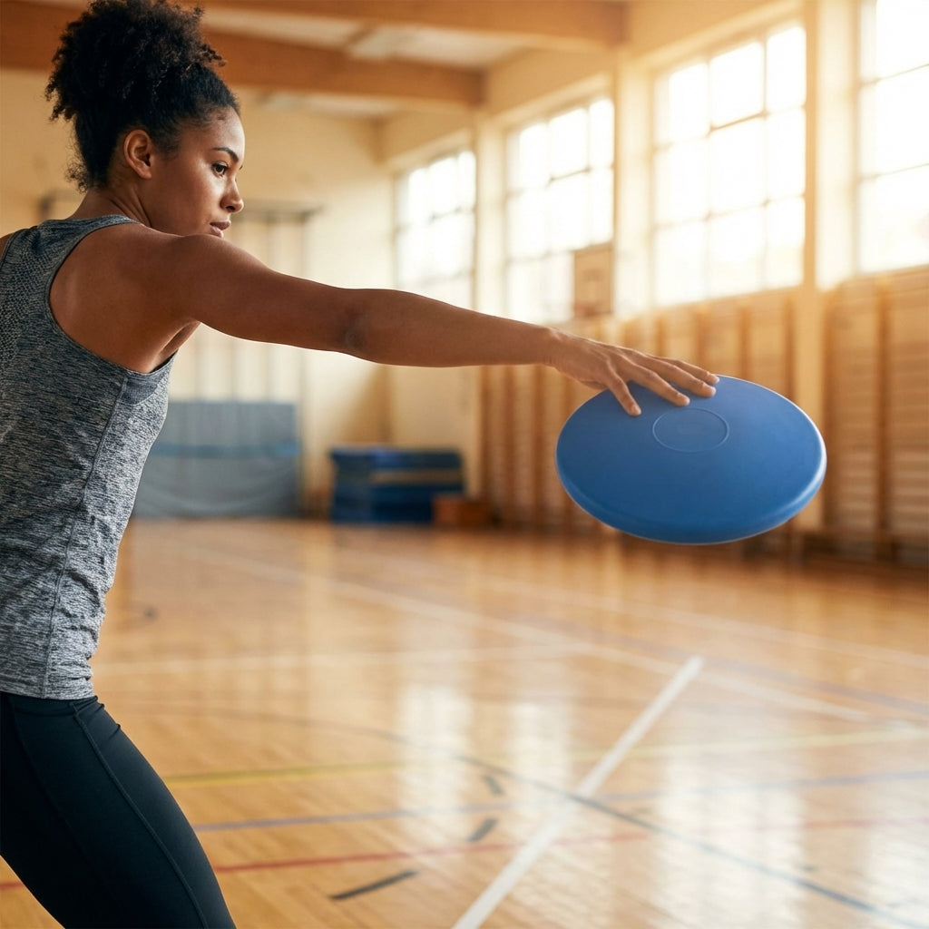 Rubber discus in various weights and colours for indoor and outdoor use