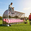 Aluminium team shelter with 16/22 seats for sports venues