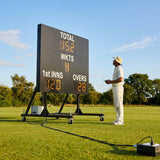 Electronic cricket scoreboard with anodised aluminium frame for schools and clubs