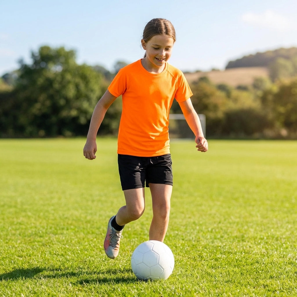Junior girls' base layer top in various colours for sports and training