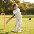 Kids cricket whites apparel in polyester, available in various sizes