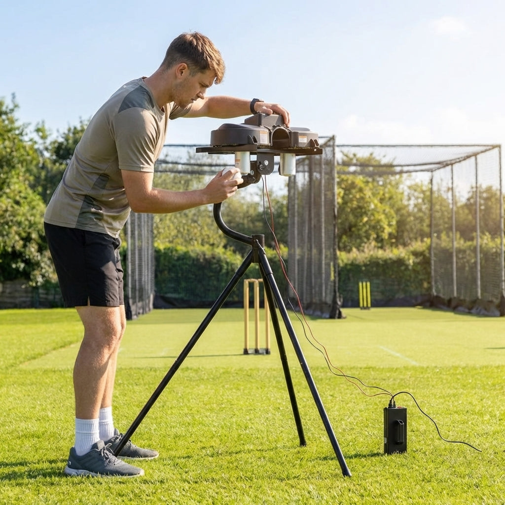 Cricket Bowling Machine with adjustable speed and steel frame