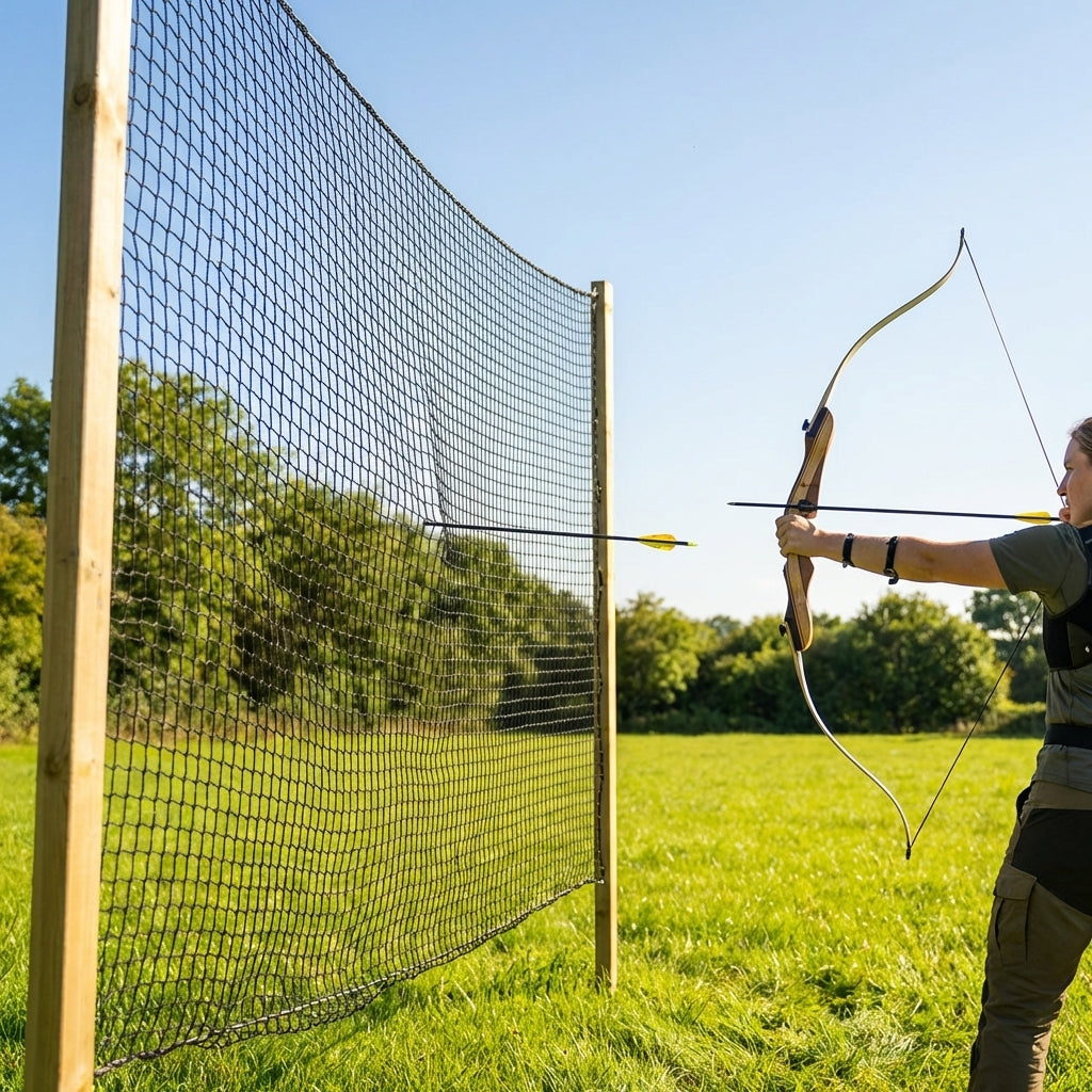 Custom-size archery netting in multiple colours for indoor and outdoor use
