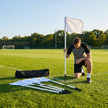 Football corner flag set with bright nylon flags and PVC poles