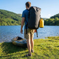Waterproof dry bag rucksack, 10L capacity in orange, ideal for outdoor sports