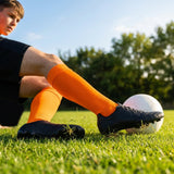 Pre-cut football socks in various sizes and colours for enhanced comfort