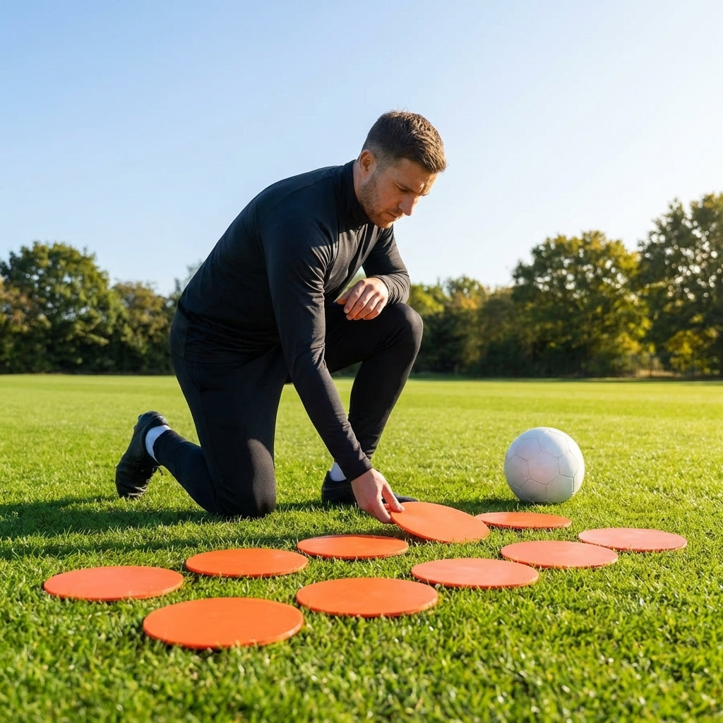 Rubber Flat Disc Markers in multi-colour for training and games