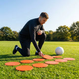 Rubber Flat Disc Markers in multi-colour for training and games