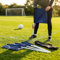 Spring-loaded football corner flags in various colours with weatherproof PVC poles
