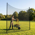 Removable anti-litter net system with steel posts