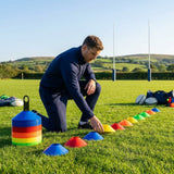 Rugby Training Marker Cones in multiple colours with cone stand