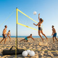 Portable volleyball set with aluminium posts for beach and regulation play