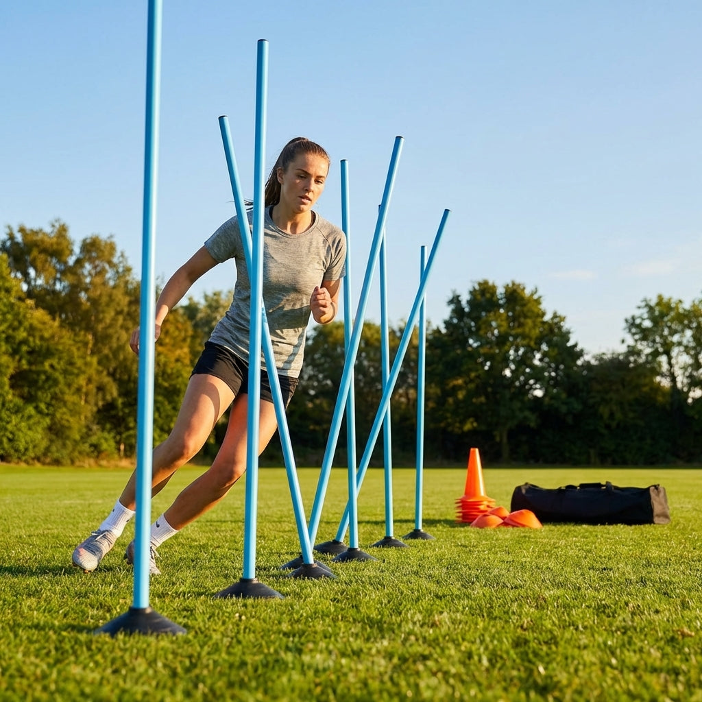 Slalom training poles in vibrant colours for sports practice