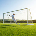Football goal nets 18.5ft x 6.5ft in white HDPE for clubs