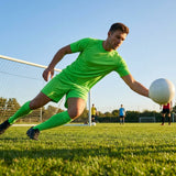 Men's Goalkeeper Kit in vibrant colours, including top, shorts, and socks.