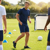 Breathable polyester coaches' shorts in black and navy