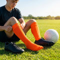 Pre-cut football socks in various sizes and colours for enhanced comfort
